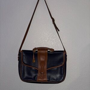 Dooney & Bourke Black and Brown Leather Messenger Bag